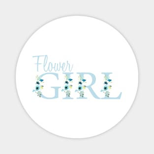 Flower girl design in blue Magnet